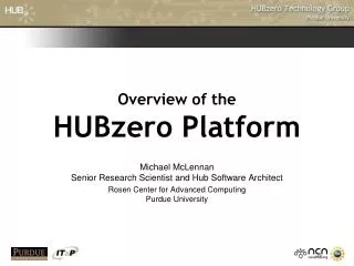 Overview of the HUBzero Platform