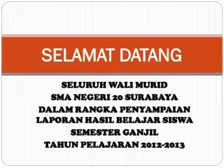 selamat datang