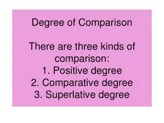 Po sitive Degree ? is used o compare two thinks that are equal. The pattern :