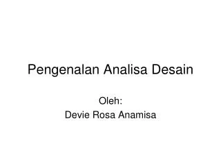 pengenalan analisa desain