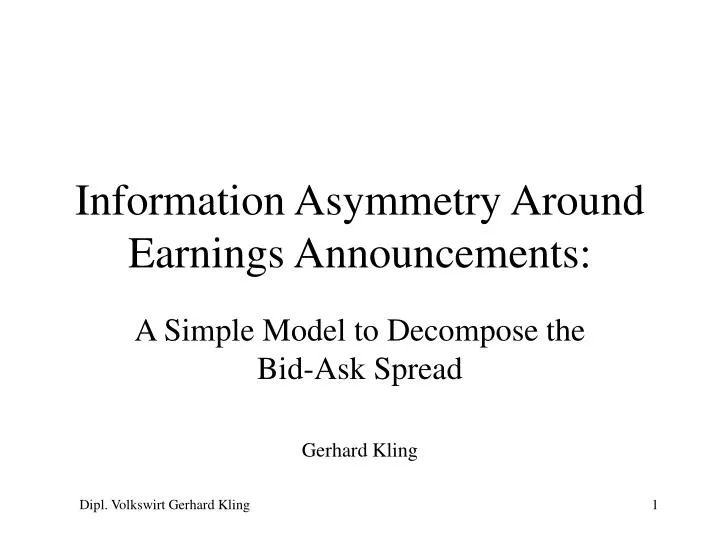 information asymmetry around earnings announcements