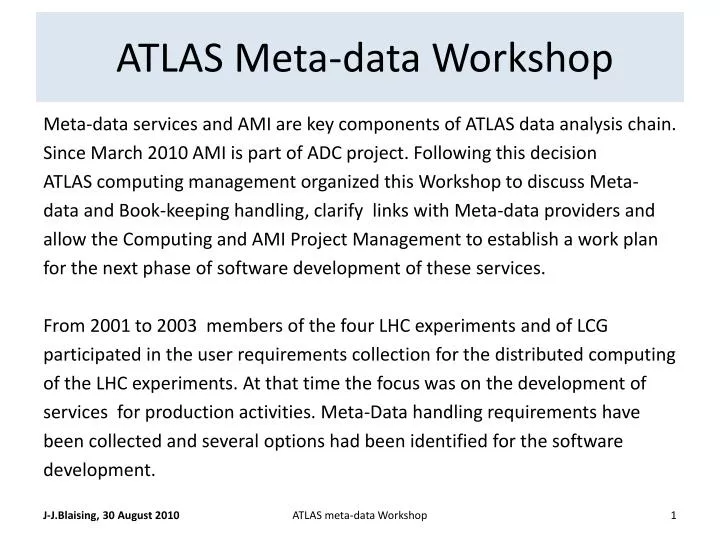 atlas meta data workshop