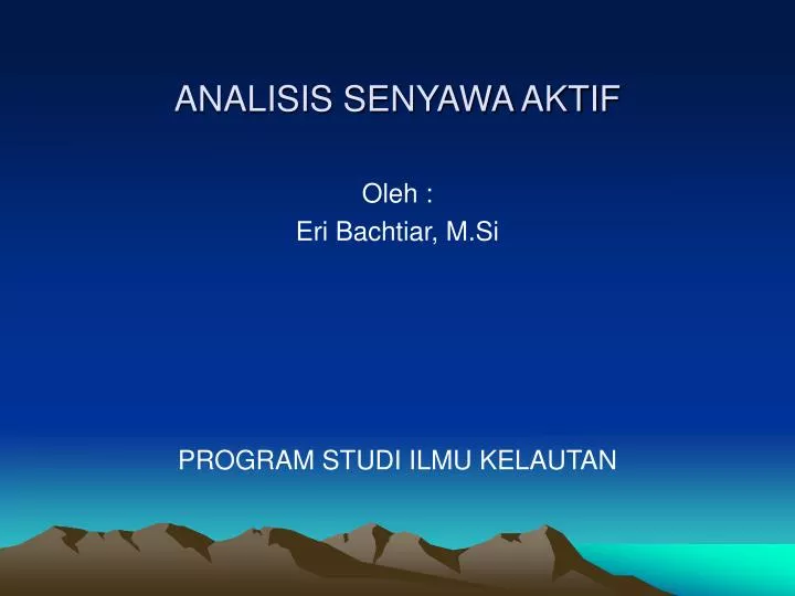 analisis senyawa aktif