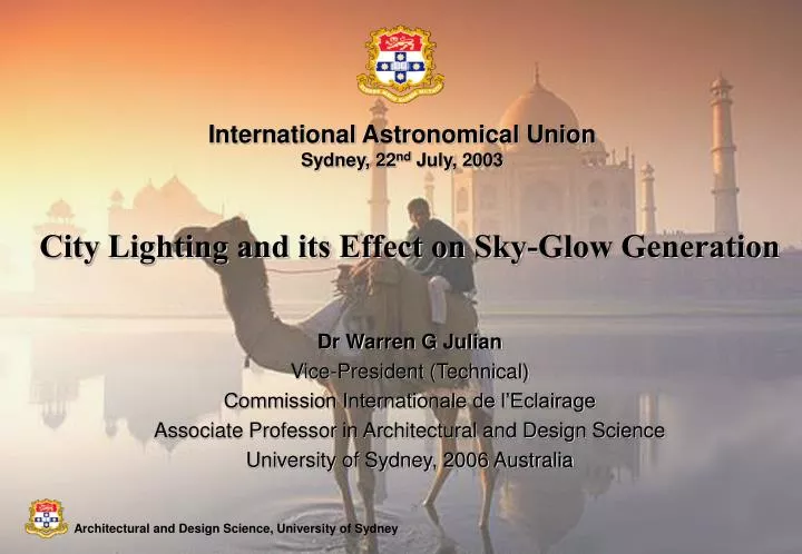 international astronomical union sydney 22 nd july 2003