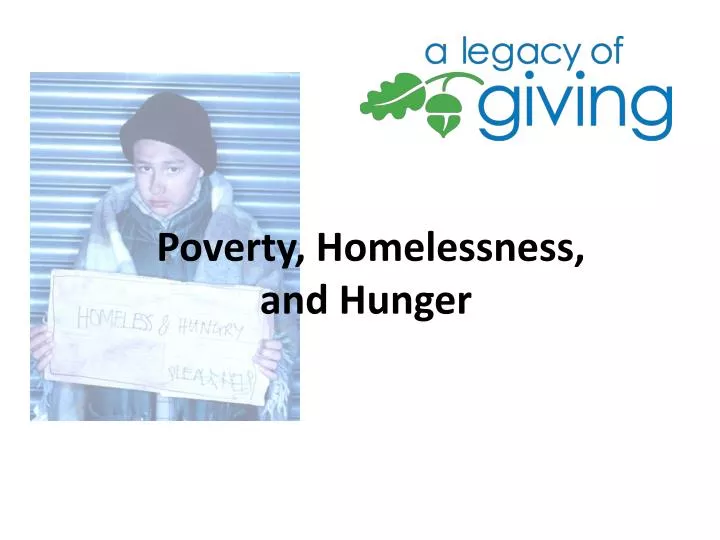 poverty homelessness and hunger