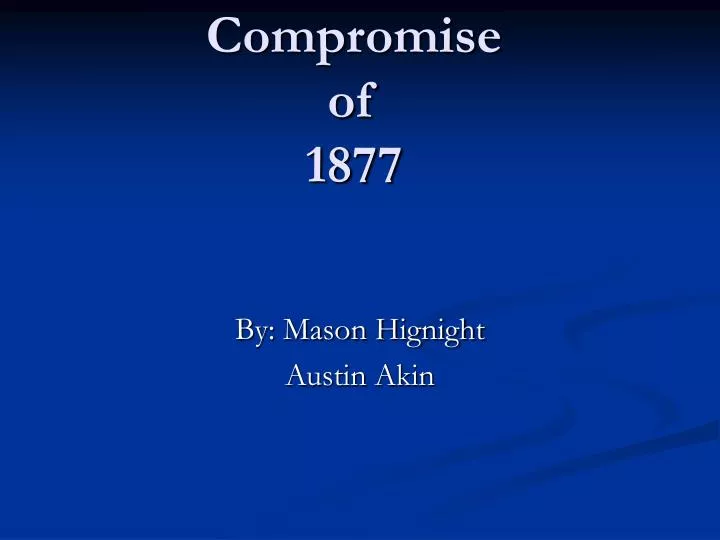 compromise of 1877