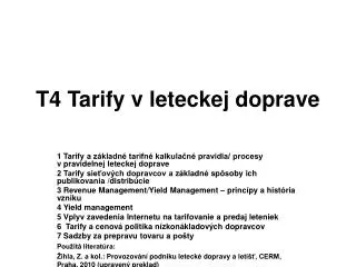 t4 tarify v leteckej doprave