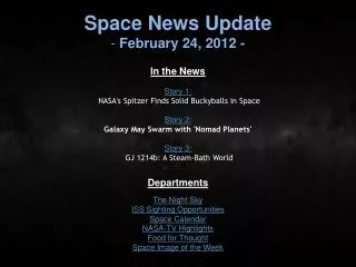 Space News Update February 24, 2012 -