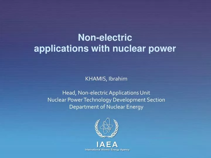 non electric applications with nuclear power