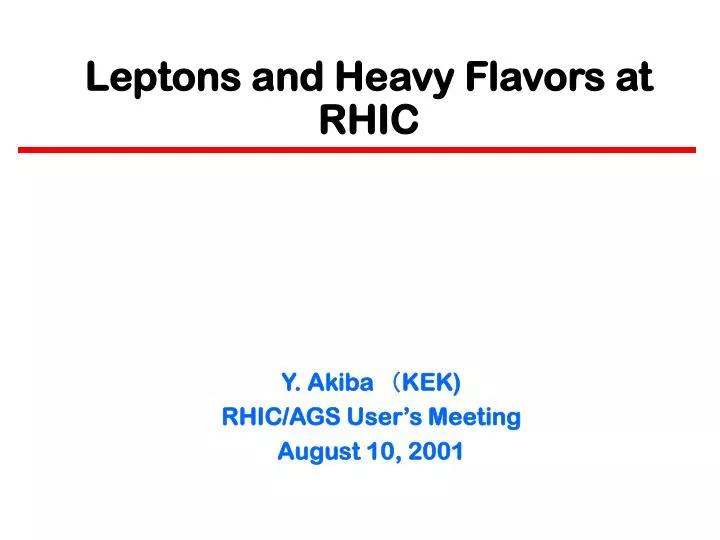 leptons and heavy flavors at rhic