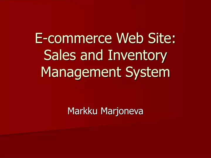 e commerce web site sales and inventory management system
