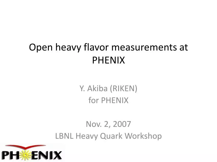 open heavy flavor measurements at phenix