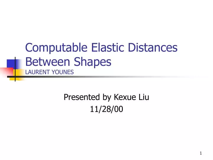 computable elastic distances between shapes laurent younes
