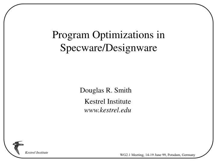 program optimizations in specware designware