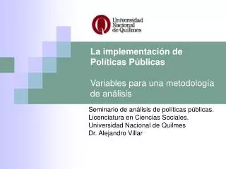 la implementaci n de pol ticas p blicas variables para una metodolog a de an lisis