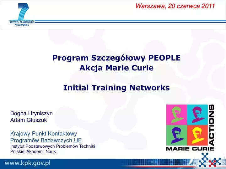 program szczeg owy people akcja marie curie initial training networks