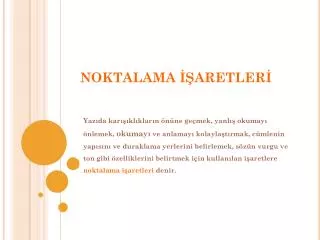 noktalama aretler