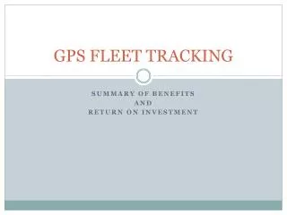 GPS FLEET TRACKING