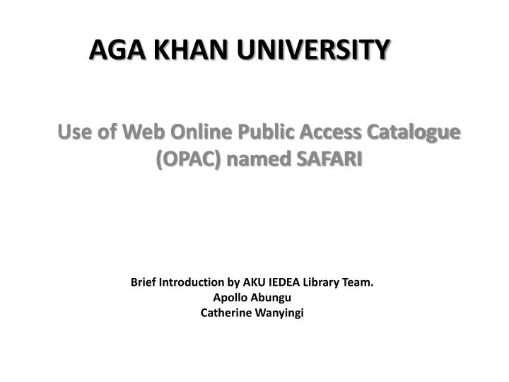 aga khan university