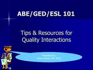 ABE/GED/ESL 101