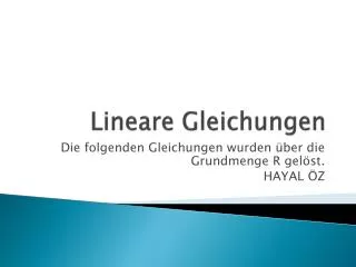 lineare gleichungen