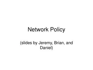 Network Policy