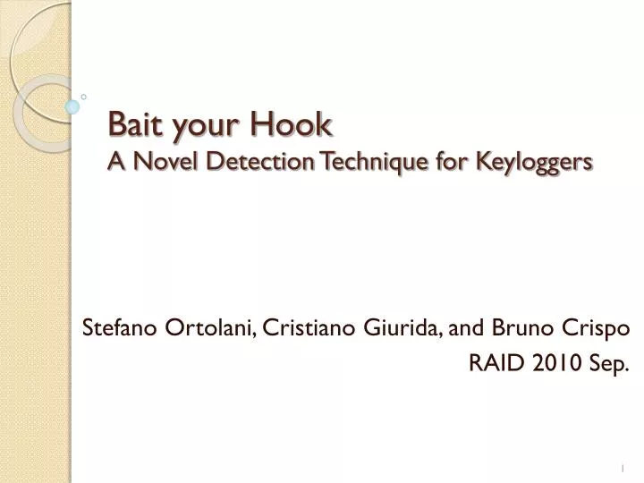 bait your hook a novel detection technique for keyloggers