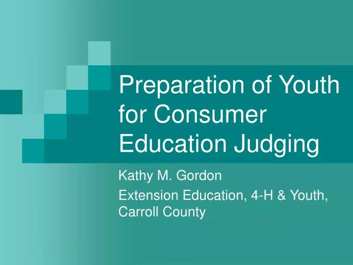 preparation of youth for consumer education judging