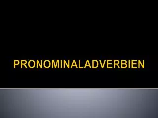 pronominaladverbien