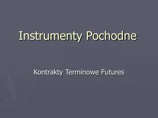 instrumenty pochodne