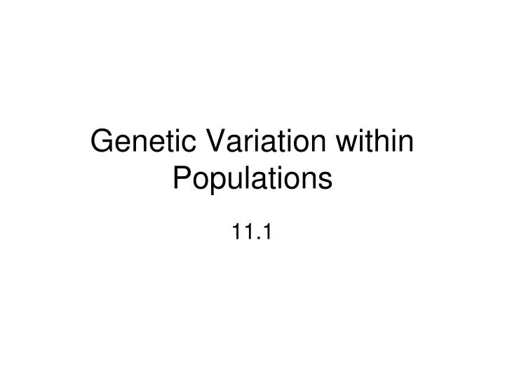 genetic variation within populations