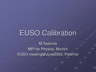 EUSO Calibration