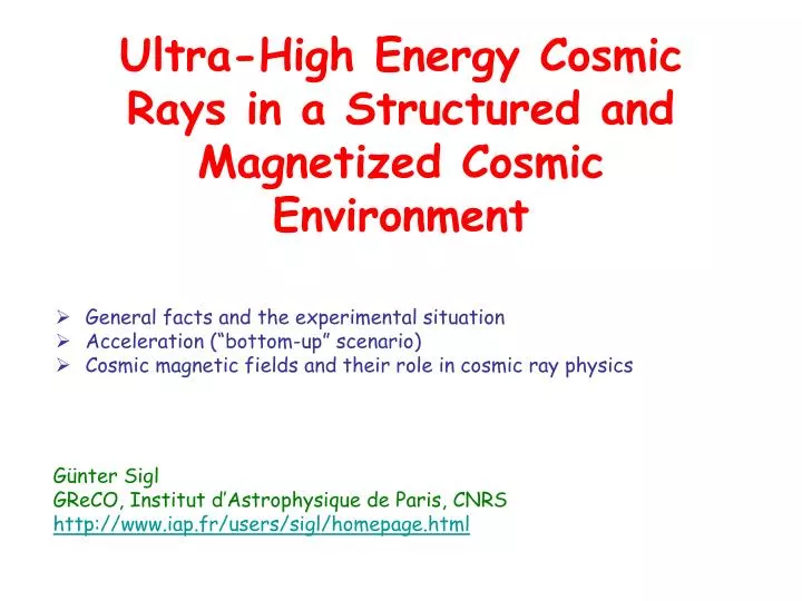 ultra high energy cosmic rays in a structured and magnetized cosmic environment