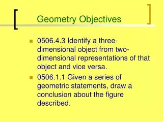 Geometry Objectives