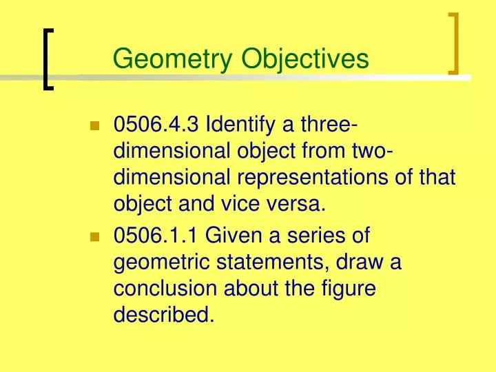 geometry objectives