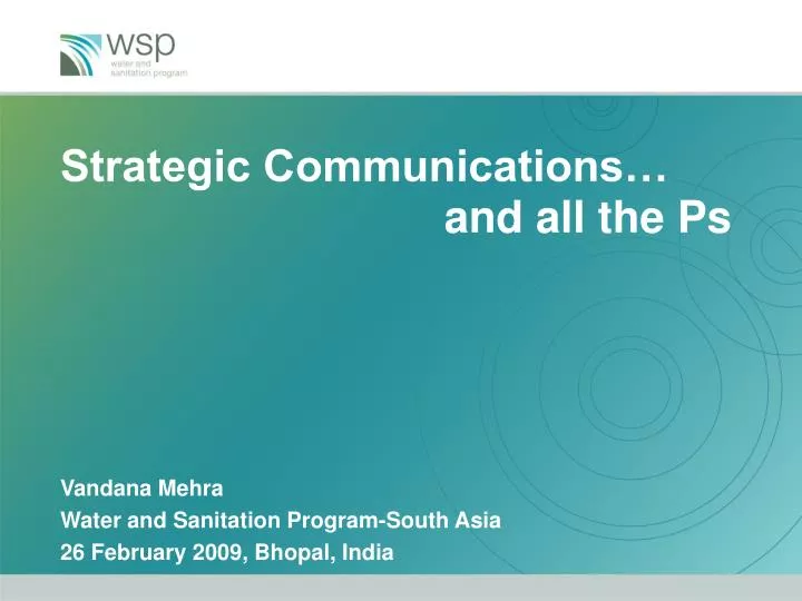 strategic communications and all the ps