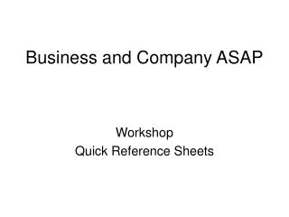 Business and Company ASAP