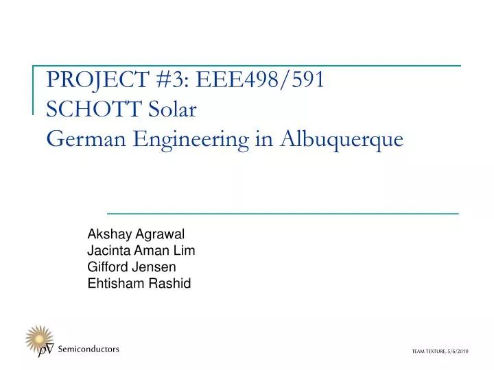 project 3 eee498 591 schott solar german engineering in albuquerque