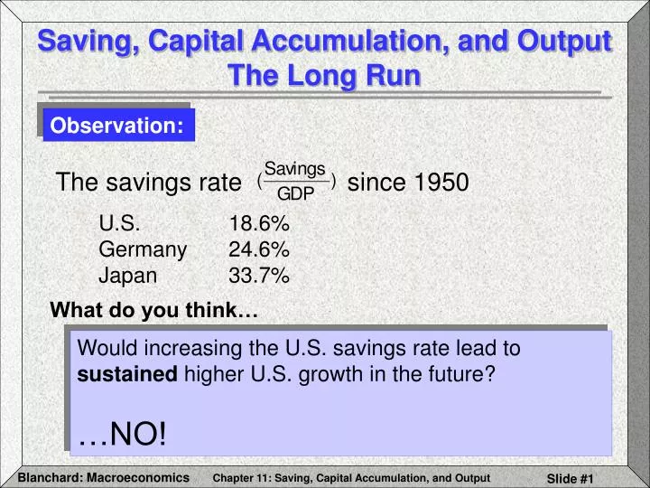 saving capital accumulation and output the long run