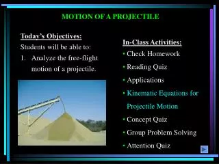 MOTION OF A PROJECTILE