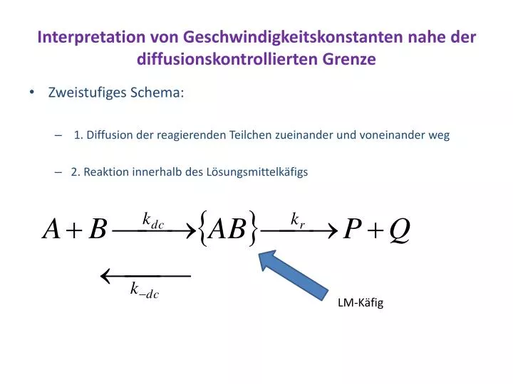 interpretation von geschwindigkeitskonstanten nahe der diffusionskontrollierten grenze