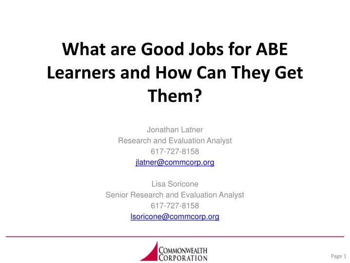 what are good jobs for abe learners and how can they get them