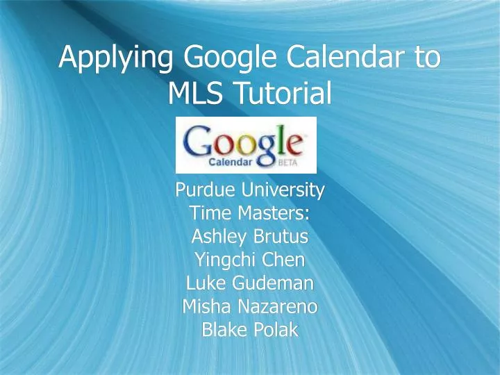 applying google calendar to mls tutorial