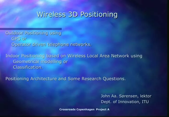 wireless 3d positioning