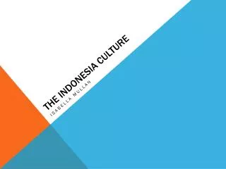 The Indonesia culture