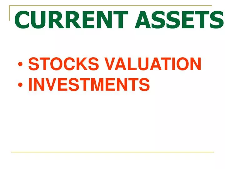 current assets