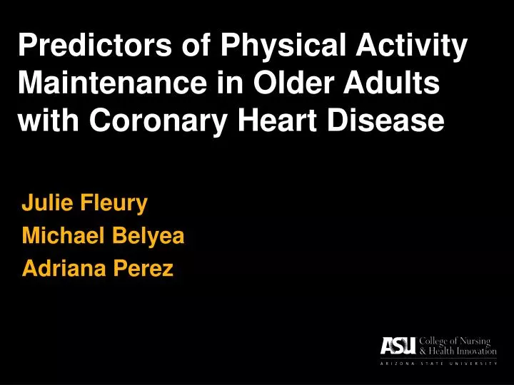 predictors of physical activity maintenance in older adults with coronary heart disease