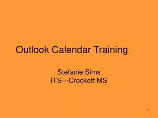 Outlook Calendar Training