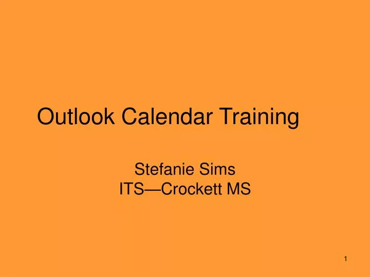 outlook calendar training