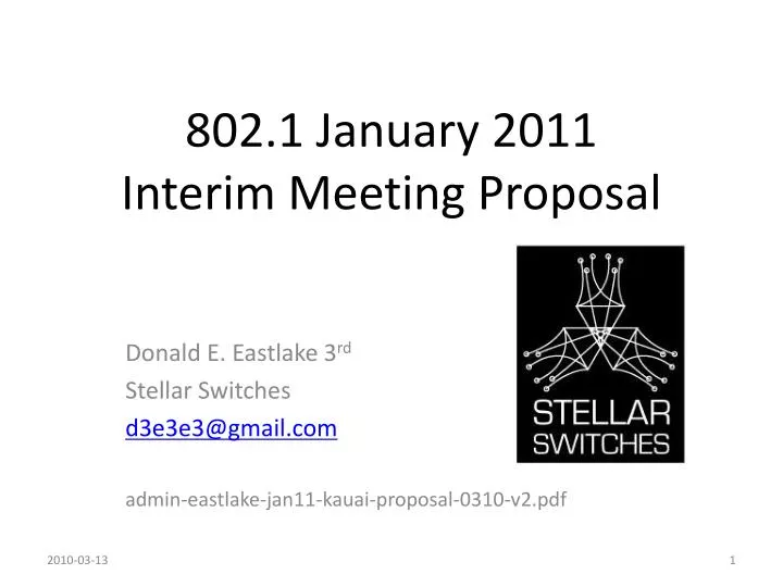 802 1 january 2011 interim meeting proposal